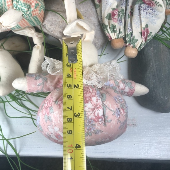 Bunny Rabbit Doll Set Shelf Sitters Easter Farmhouse Country VTG Mini Bunny Doll - Picture 8 of 14